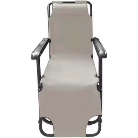 TRADE SHOP - Sdraio Sedia Lettino Relax Prendisole Da Spiaggia Giardino Pieghevole Crema 285003 - (1/4)