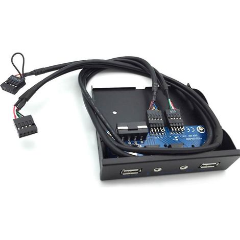 Hub USB 2.0 9 broches 3,5 pouces avec sortie audio haute clarté et lecteur de disquettes en façade - FFY (1/4)