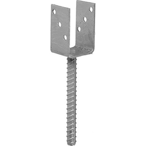 Connex HV4230 Pied de Poteau en u diametre 18 x 101 x 60 x 100 x 400 mm, galvanise a Chaud