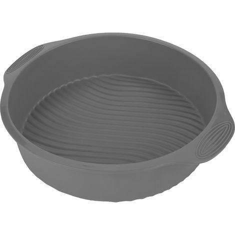 Moule à gâteau rond en silicone de 23 cm (9 pouces) pour four (gris) (1/5)