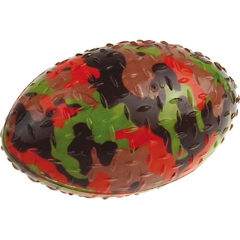 Ballon de rugby en plastique TPR avec générateur de sons, adapté aux chiens.