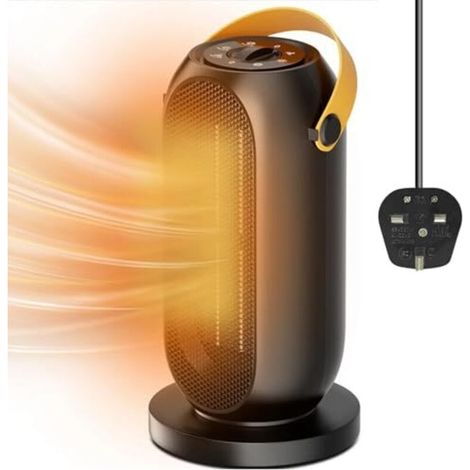 Chauffage soufflant à économie d'énergie, 1200 W, céramique PTC électrique, protection contre la surchauffe et le basculement, mode réglable, thermostat, pour le bureau et la maison (1/5)