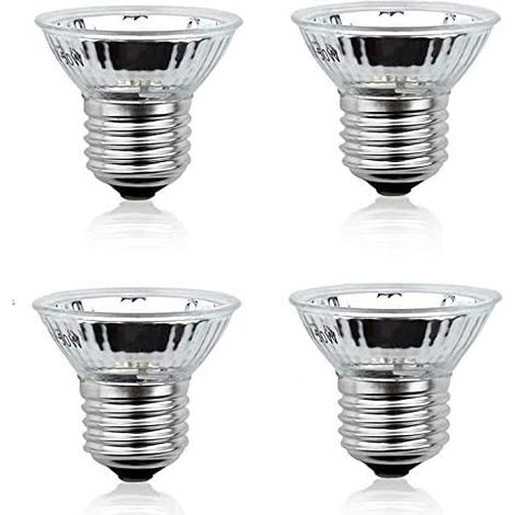 E27 50W UVA+UVB Full Spectrum Dimmable Heat Lamp 220-240V for Reptiles, Amphibians, Lizards (4-Pack, Warm White 2700K)