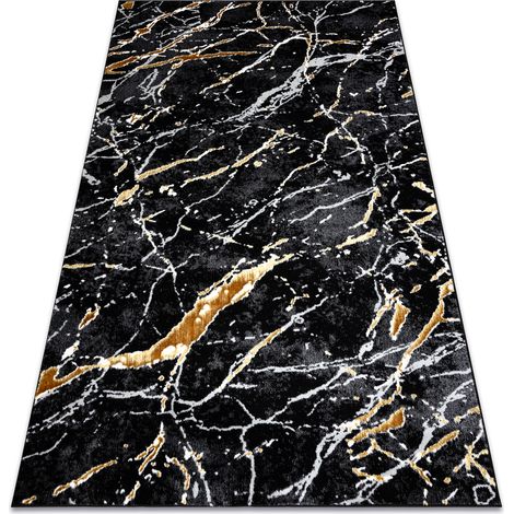 Teppich ALLURE 1963 Marmor - Strukturell, stilvoll, glamourös schwarz / gold black 280x370 cm