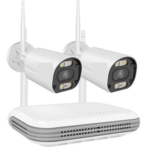 Système de caméra de sécurité à domicile Kit de caméra Wifi sans fil 3MP Audio bidirectionnel AI détection de visage caméra de sécurité extérieure 8CH NVR système de Surveillance vidéo ( Size : None , (1/5)