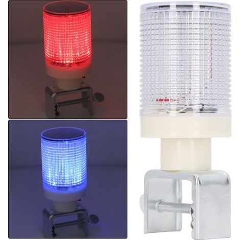Decdeal Lampe d'avertissement solaire LED rouge bleu, panneau d'alarme clignotant, lumière stroboscopique pour la Construction de routes de nuit