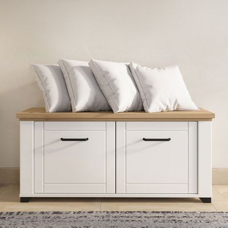 Mueble de Entrada Menfi, un Estante, 2 Puertas, 2 Espacios, 103.5x41x47.5h cm Blanco Mate (1/5)