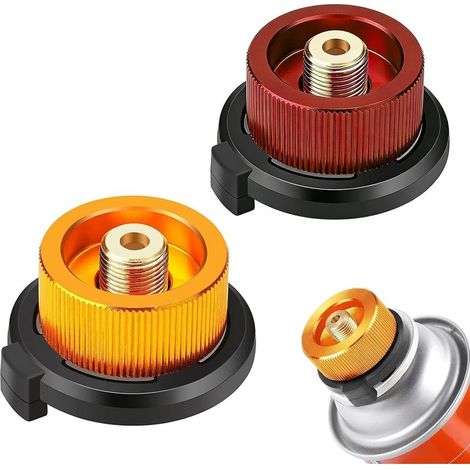 2-delige gaspatronen-adapterset, universele gasadapter voor campingkooktoestellen en gaspatronen, compacte adapterset voor picknick, outdoor, wandelen en reizen (1/5)