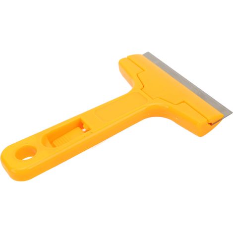 Lot de 10 grattoirs à lame de rasoir en acier inoxydable avec manche ergonomique, outil électronique pour retirer la colle, couleur orange. (1/5)