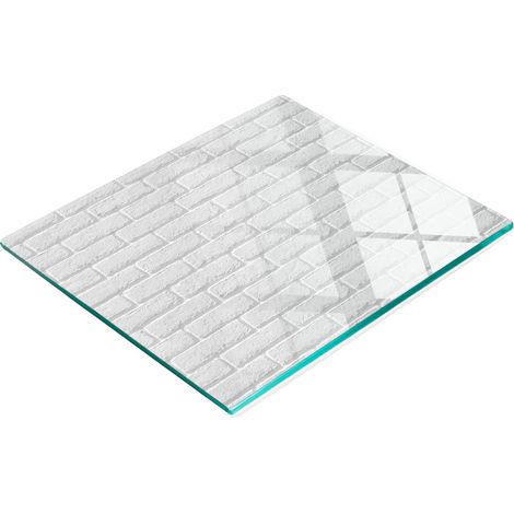 Panel decorativo multifuncional de vidrio para cocina, tipo ladrillo, 60x52 cm. (1/5)