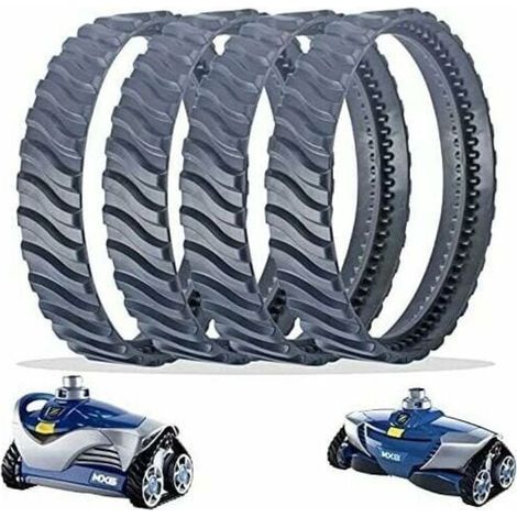 4 Chenilles de Remplacement Noir Nettoyeur Piscine Pneu Piste Roue R0526100 Compatible avec Zodiac Baracuda MX6/MX8 Nettoyage de Piscine Creusée (1/4)