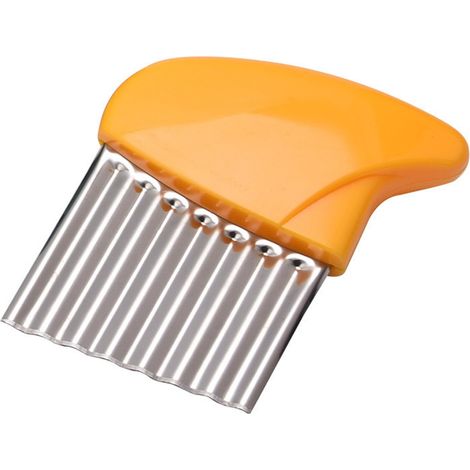 Coupe-Pommes de Terre Ondulé - Coupe-Légumes Crinkle en Acier Inoxydable - Pour Pommes de Terre Carottes Concombres - Poignée Ergonomique ABS - 1 Pièce (1/2)