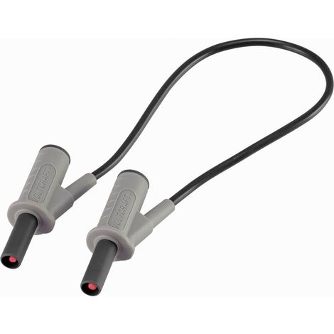 Cordon de mesure de sécurité[Banane mâle 4 mm -Banane mâle 4 mm ] Ultra flexibles 25.00 cm,noir,MSB-501 10 A (1/4)