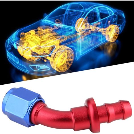 Raccord mâle AN6 45° à visser rapide, extrémité de durite pour carburant, huile ou essence, raccord fileté en aluminium, angle 45 degrés, pour ligne de fluide, connecteur mâle push-on twist-lock, 6AN. (1/4)
