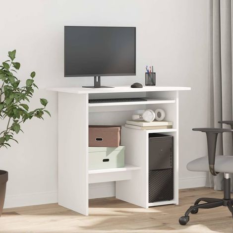 Bureau Table de bureau / Bureau d'ordinateur Blanc 80 x 45 x 74 cm Aggloméré (1/7)