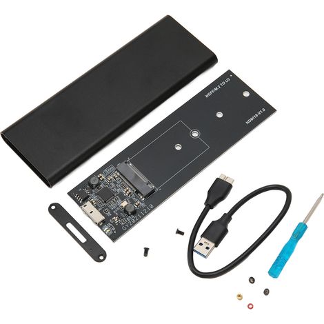 Boîtier externe SSD SATA M.2 NGFF vers USB 3.0 en alliage d'aluminium, fonction OTG et WTG, disque dur externe pour PC portable et fixe, noir. (1/5)