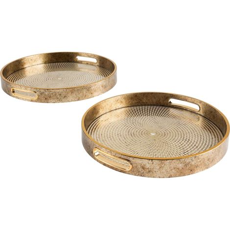 Lot de 2 plateaux effet martelé ELYA (1/5)
