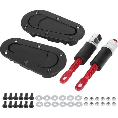 Kit de verrouillage de capot de voiture de course en fibre de carbone universel, loquet de capot moteur noir, fixation de rechange (1/5)
