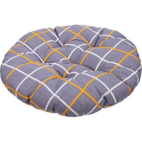 Coussin de Chaise Rond 16 Pouces en Coton Lin, Souple pour Bureau (1/5)