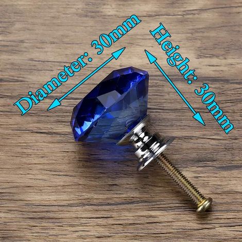 (Ensemble de 4 pièces) Boutons en cristal en forme de diamant, poignées de meubles, quincaillerie