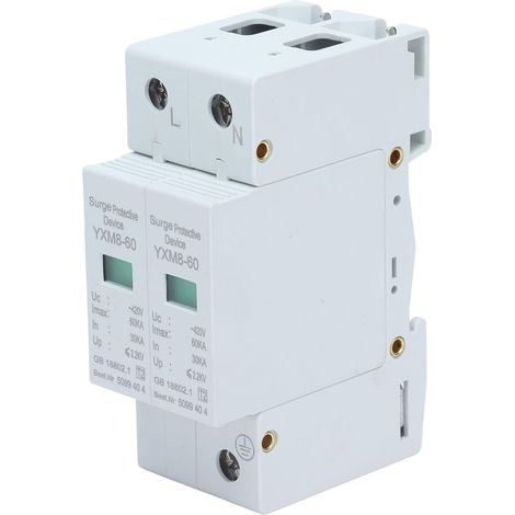 Dispositif de Protection Contre Les Surtensions AC 2P 30KA/60KA, pour Installations Photovoltaïques et Systèmes Solaires, Montage sur Rail DIN (1/5)