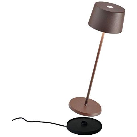 Lampada a led da tavolo Olivia Pro Corten ricaricabile e dimmerabile