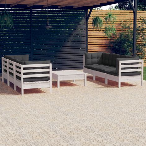 7-tlg. Garten-Lounge-Set mit Anthrazit Kissen Kiefernholz vidaXL (1/5)