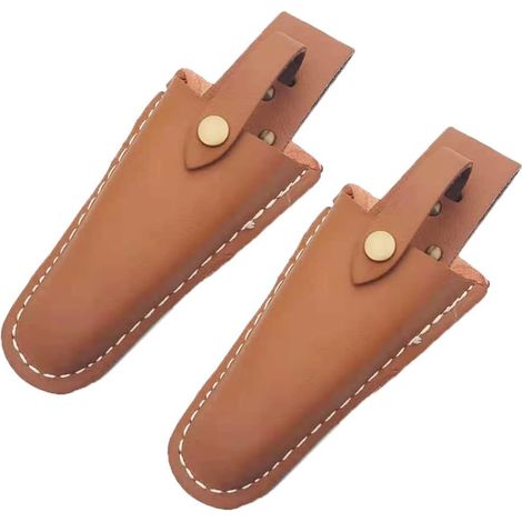 Set di 2 custodie per forbici, fodero in pelle, utensile con chiusura a clip, pinze da giardino, porta forbici, custodia protettiva, fodero in pelle, porta borsa, per l'uso con forbici da potatura