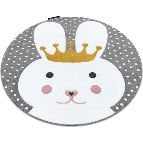 Alfombra PETIT BUNNY Conejito Conejo círculo gris grey circulo 140 cm