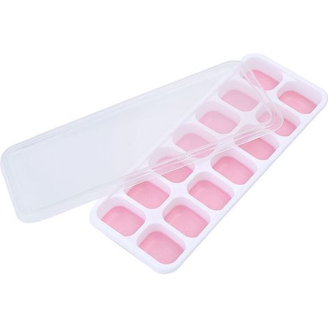 Silikon-Gefrierform mit Deckel, 4er-Pack Eiswürfelformen, Aufbewahrung zum Einfrieren von Babynahrung, Muttermilch, Brei (rosa) (1/5)