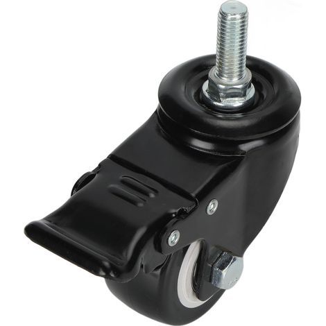 Roue pivotante 63mm silencieuse M12 double roulement lourde avec frein accessoire (1/5)