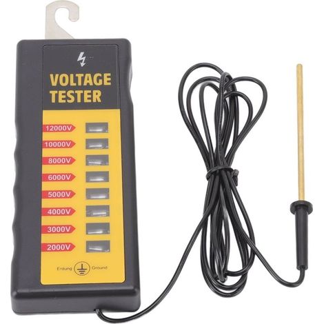 Testeur de tension,testeur cloture electrique 12KV,Testeur de tension de clôture électrique sans contact,étanche,facile à lire,pour les fermes,bétail (1/5)