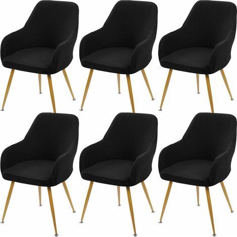 Keyoung – Set di 8 coprisedie elasticizzati – Jacquard lavabile 96% cotone – Protezione da macchie e graffi – Ideale per matrimoni ed eventi (1/5)