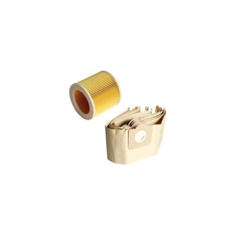 5 sacchetti per la polvere e 1 filtro per l'aspirapolvere Karcher WD3 Premium (FMY) - Perfetto