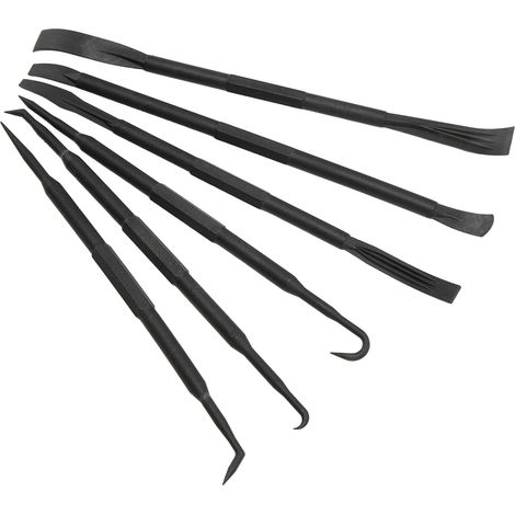 Lot de 6 leviers à crochet double extrémité, plastique ABS noir, pour retirer joints toriques et accessoires d'étanchéité (1/5)