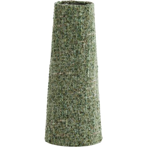 Abat-jour cylindrique vert en textile – Ø 11cm – Pour ambiance vintage – Classe de protection IP20 – Hauteur 37,5cm – Light & Living (1/3)