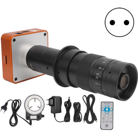 Microscope numérique FHD 48MP 180X Caméra de soudage industrielle avec objectif C-Mount, AC100-240V prise UE, appareil électronique de mesure (1/5)