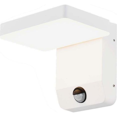 Aplique LED cuadrado V-TAC de 17 W y 150 lm/W con sensor, blanco, blanco natural, IP65