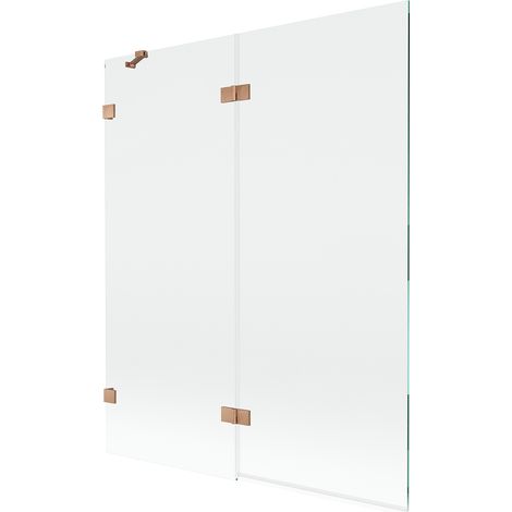 Mexen Lunar mampara de ducha de 2 hojas izquierda 140 x 150 cm, transparente, cobre cepillado - 897-140-100-65-00-L (1/5)