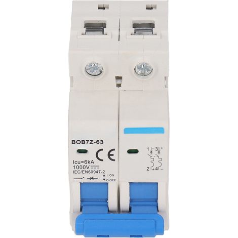 Miniatur-Leistungsschalter DC1000V 2P 6KA 10A, Photovoltaik-Luftschalter, Überlast- und Kurzschlussschutz, C10, DIN-Schiene. (1/5)
