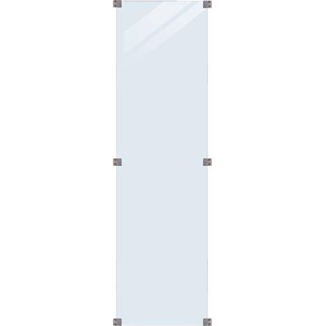 Plus Glaszaun 55,4 x 176 cm klares Glas gehärtetes 6 mm Glas Sichtschutz (1/3)