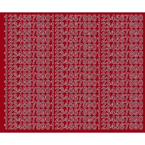 Numeri adesivi autoadesivi da 1 cm, rosso scuro lucido (1/2)
