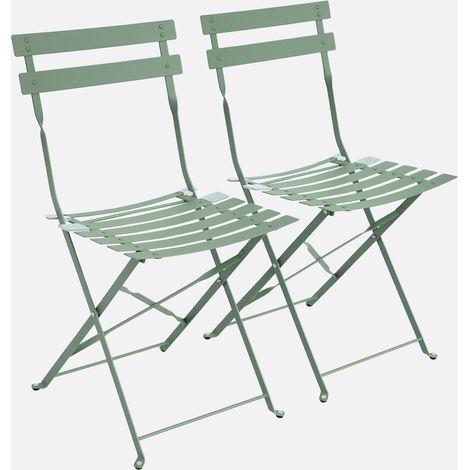 Set 2 sedie da giardino bistrot pieghevole in metallo (1/5)