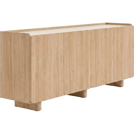 Credenza 4 ante Naturale chiaro e Beige - NOZYLO (1/5)