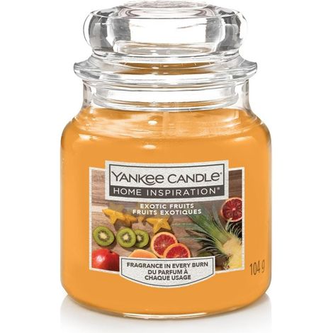 Yankee Candle Duftkerze Kleines Glas Exotic Fruits 104 g, orange Duft Kerze