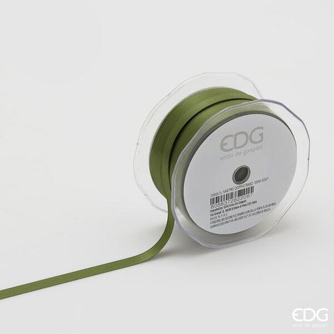 EDG Enzo De Gasperi Nastro Raso Doppio 10 Mm 50 Mt Colore Oliva