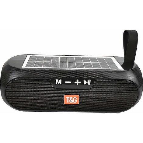 Enceinte Bluetooth solaire portable sans fil 10 W pour l'extérieur avec radio FM, lecteur de carte TF, entrée auxiliaire et port USB, Bluetooth 5.0 pour smartphones et tablettes. (1/5)