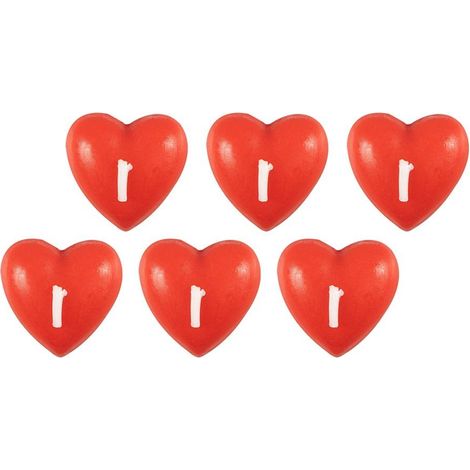 Valentinstagskerzen in Herzform, 6 Stück