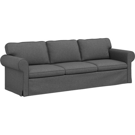 Sofá Gris oscuro 245 x 82 x 80 cm tela vidaXL