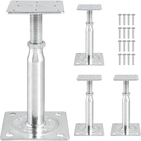 Supports de Poteau Réglables en Hauteur 150mm-200mm, Galvanisés (1/5)